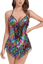 Women Sequin Fringe Bodysuit Sparkly Tassel Leotard Romper Latin Dance Dress Sexy Festival Rave Party Outfits