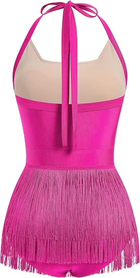 Rhinestone Fringe Bodysuit Women Tassel Latin Jazz Dance Costume Leotard Trapeze Artist Acrobat Costume Festival Rave Outfits