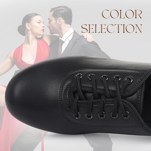 Latin Dance Shoes for Women,Leather Lace-up Salsa Heels for Teaching Practice
