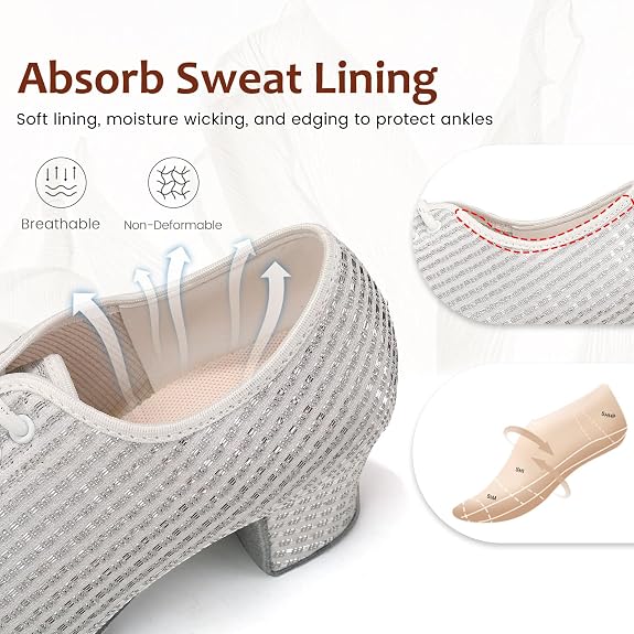 Women's Ballroom Dance Shoes Closed Toe Lace up Low Heel Professional Latin Teaching Dance Practice Shoes,Model LHD-301