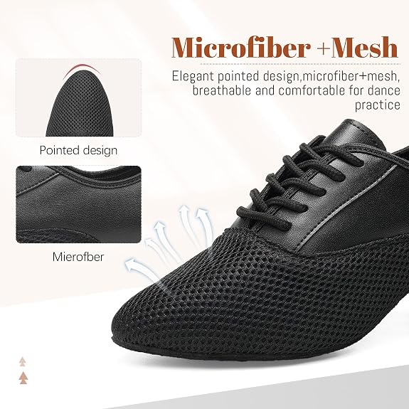 Women's Latin Dance Shoes Lace-up Professional Performance Salsa Modern Rhythm Teaching Ballroom Practice Dance Shoes