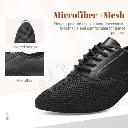 Women's Latin Dance Shoes Lace-up Professional Performance Salsa Modern Rhythm Teaching Ballroom Practice Dance Shoes