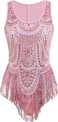 Women Sexy Sequin Fringe Bodysuit Sparkly Tassel Latin Jazz Dance Leotard Glitter Romper Trapeze Acrobat Costume Rave Outfits