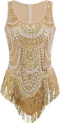 Women Sexy Sequin Fringe Bodysuit Sparkly Tassel Latin Jazz Dance Leotard Glitter Romper Trapeze Acrobat Costume Rave Outfits