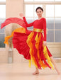 Metallic Praise Dance Dress for Women Asymmetric Ruffle Overlay Dresses Liturgical Lyrical Dancewear Worship Costume