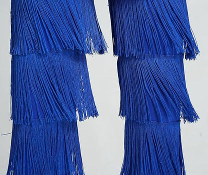 Women's 7 Tier Tassel Latin Dance Fringe Pants
