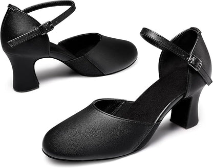 Women 2" Character Shoes Side Elastic Ballroom Latin