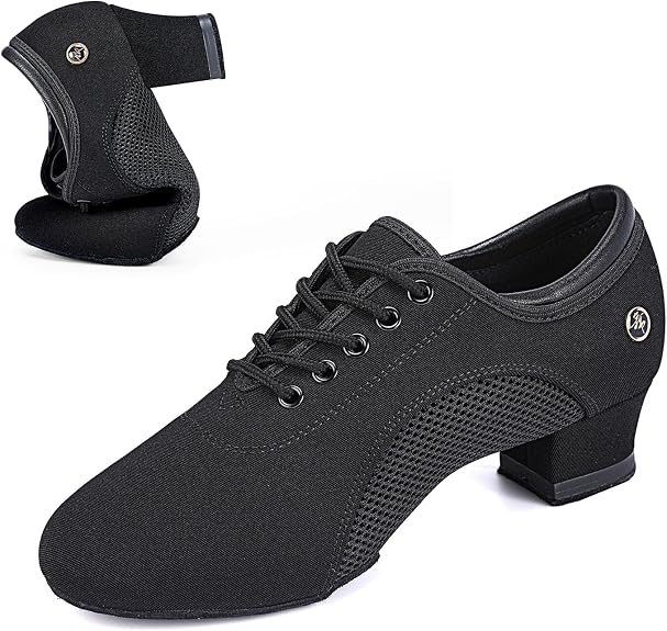 Women's Ballroom Dance Shoes 1.5 in/2 in Lace-Up Women's Latin Dance Shoes Suitable for Salsa Ballroom Modern Rhythm Jazz Banquets Teaching Practice Professional Performance