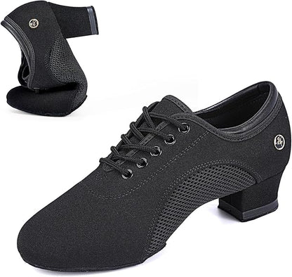 Women's Ballroom Dance Shoes 1.5 in/2 in Lace-Up Women's Latin Dance Shoes Suitable for Salsa Ballroom Modern Rhythm Jazz Banquets Teaching Practice Professional Performance