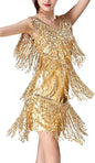 Women 1920s Dance Dress Sequin Tassel Fringe Flapper Latin Rumba Dress Glitter Salsa Tango Ballroom Dancing Dresses
