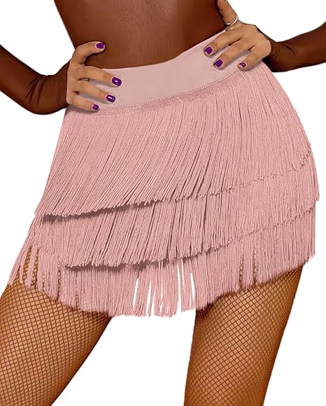 Women Fringe Dance Skirt Latin Salsa Tango Ballroom Skirts Sexy Fringe Wrap Skirt Mini Shorts