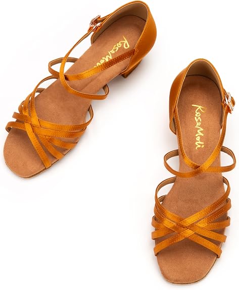 Ballroom Dance Shoes Women Low Heel Satin Latin Salsa Tango Practice Dancing Shoes for Woman