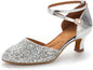 1920s Shoes for Women Salsa Ballroom Dance Shoes for Woman Low Heels Dancing Pumps for Latin Tango Flapper Character Party Glitter Shoe