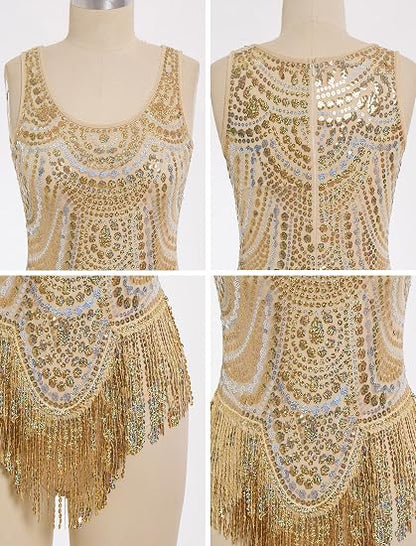 Women Sexy Sequin Fringe Bodysuit Sparkly Tassel Latin Jazz Dance Leotard Glitter Romper Trapeze Acrobat Costume Rave Outfits