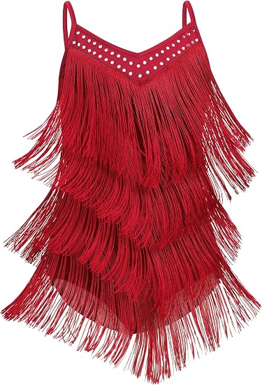 Women Sparkly Rhinestone Fringe Latin Dance Bodysuit Open Back Rave Tassel Jazz Salsa Ballroom Dance Costume