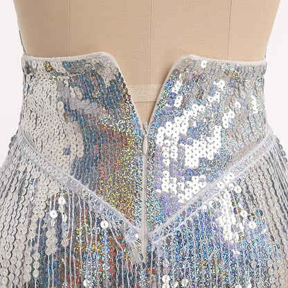 Sexy Sequins Fringe Bodysuit Halter Lace Up Back Jazz Latin Dance Tassel Leotard Acrobat Costume Rave Concert Outfits