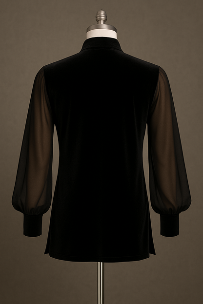 Men's Velvet Dance Shirt for ballroom, salsa, bachata B2011