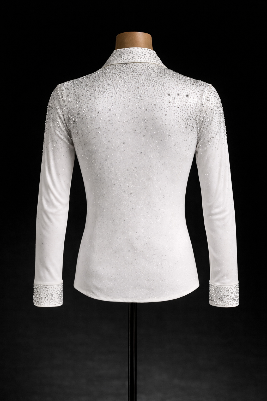 Elegant white Latin dance shirt