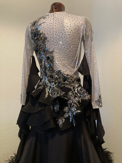 Silver/Black Ballroom Standard Dress