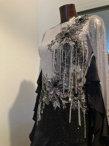 Silver/Black Ballroom Standard Dress