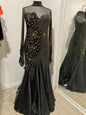 Elegant black ballroom smooth dance dress