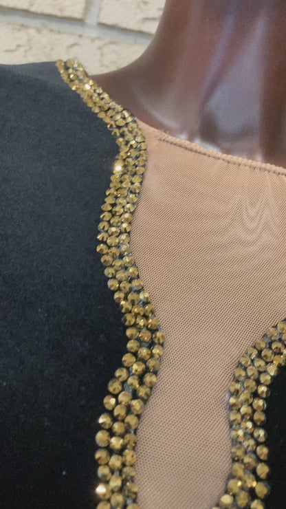 Elegant black-and-gold Smooth Dress